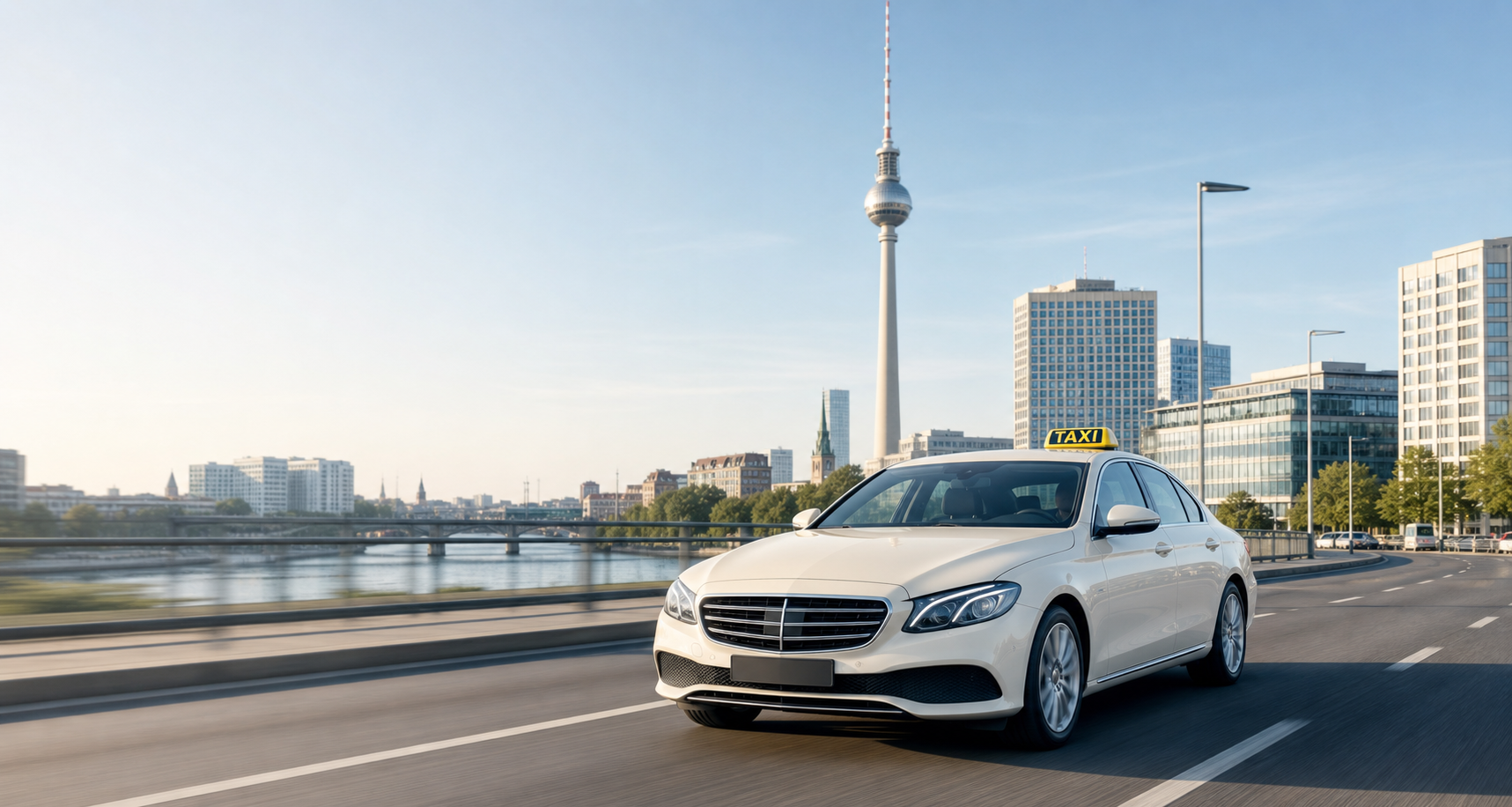 Modernes Taxi unterwegs in Berlin